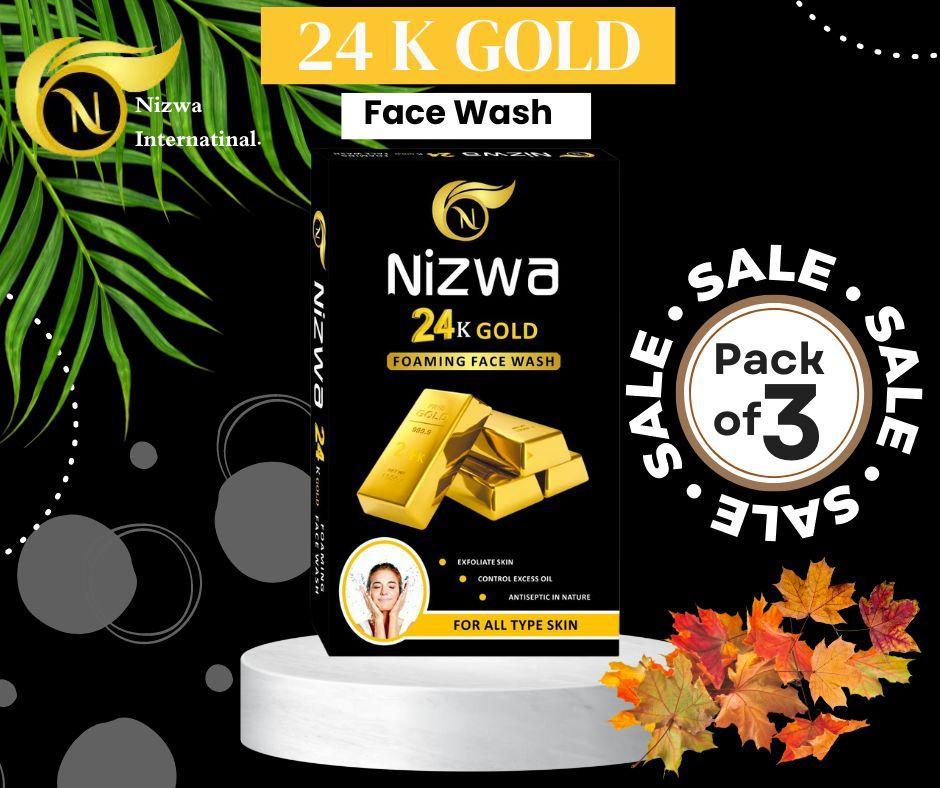Nizwa 24 K Gold Foaming Face Wash (Pack Of 3)