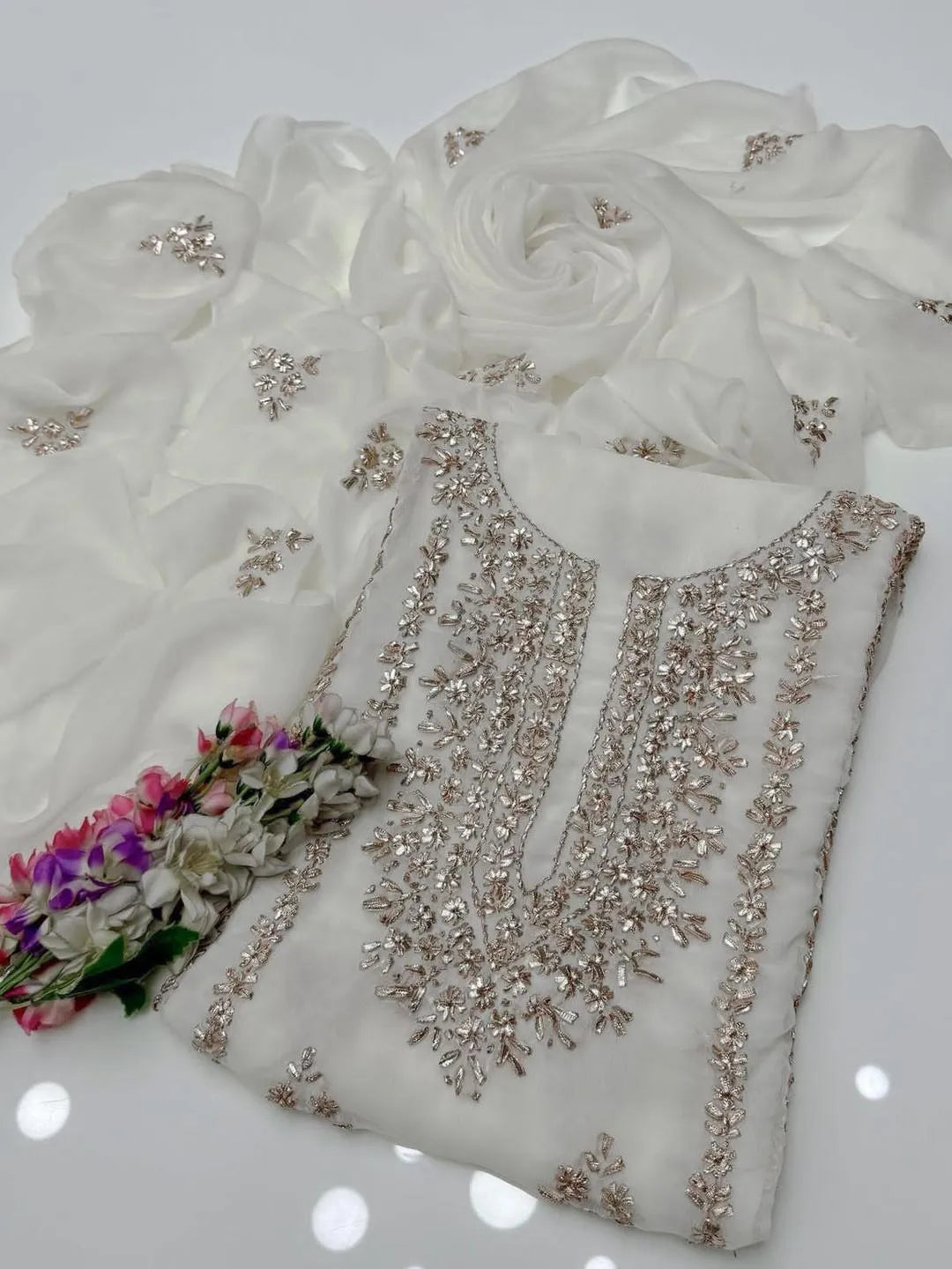 2 Pcs Women's Unstitched Hand Work Suit