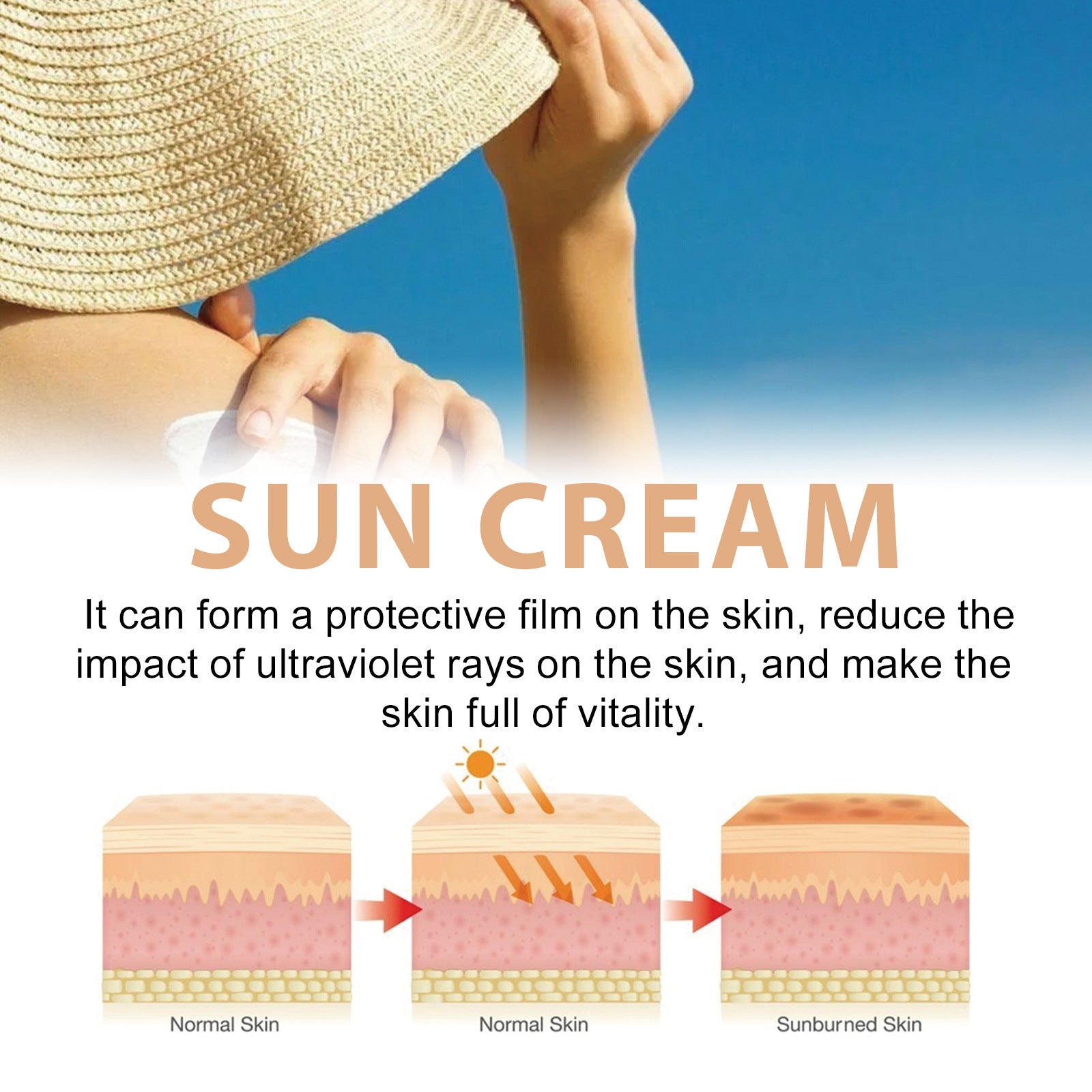 Refreshing Not Oily Natural UV Protection Protective Cream